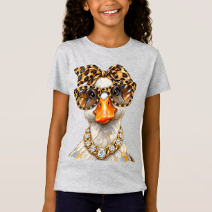 Alberne Gans Glam Leopard Vornehm Lustiges Tier T-Shirt
