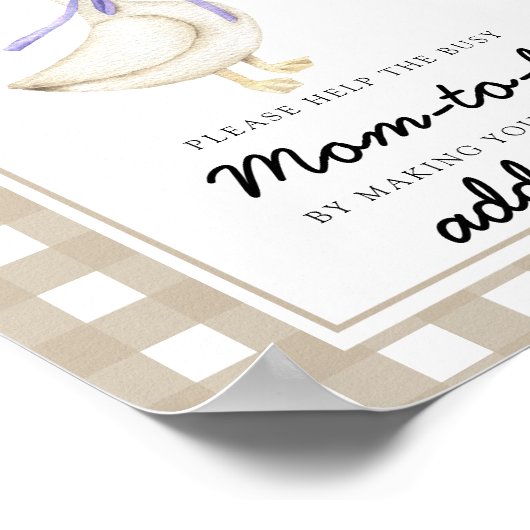 Alberne Gans - Helfen Sie der geschäftigen Mama Poster (Ecke)