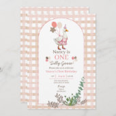 Alberne Gans jedes Alter Geburtstag Braun Einladun Einladung (Vorne/Hinten)