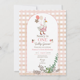 Alberne Gans jedes Alter Geburtstag Braun Einladun Einladung