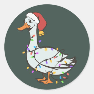 Alberne Gans Licht Weihnachten Lustige Ente Xmas L Runder Aufkleber