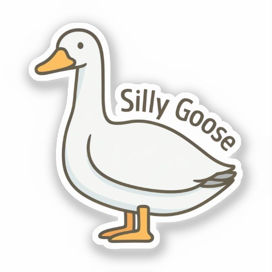 Alberne Gans Lustige Cartoon-Gans Aufkleber (Vorderseite)