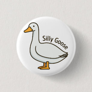Alberne Gans Lustige Cartoon-Gans Button