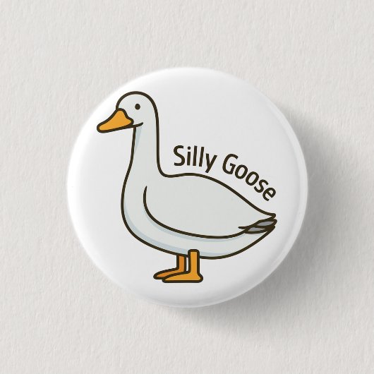 Alberne Gans Lustige Cartoon-Gans Button (Vorderseite)
