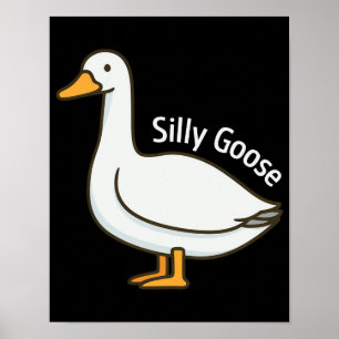 Alberne Gans Lustige Cartoon-Gans Poster