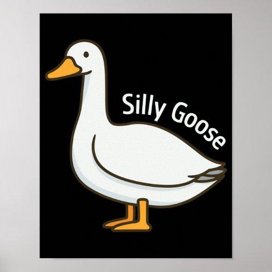 Alberne Gans Lustige Cartoon-Gans Poster (Vorne)