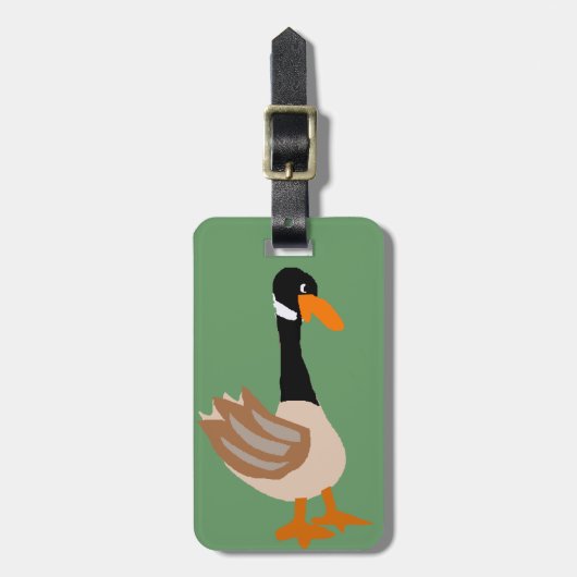 Alberne Gans-Primitiv-Kunst Gepäckanhänger (Vorderseite vertikal)