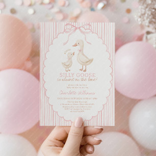 Alberne Gans Rosa Baby Mädchen-Party Einladung