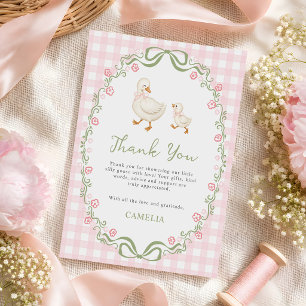 Alberne Gans Rosa Baby Mädchen Shower Dankeskarte