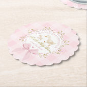 Alberne Gans Rosa Gingham-Schleife Baby Shower Untersetzer (angewinkelt)