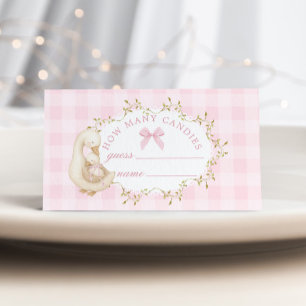 Alberne Gans Rosa Gingham Wie viele Süßigkeiten Begleitkarte