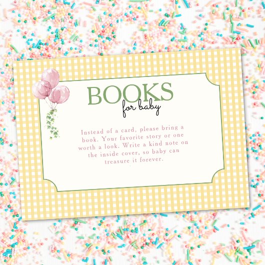 Alberne Gans Rosa Luftballons Gingham-Bücher fürs  Begleitkarte