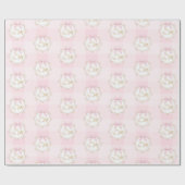 Alberne Gans Rosa Schleife Whimsical Preppy Gingha Geschenkpapier (Flach)