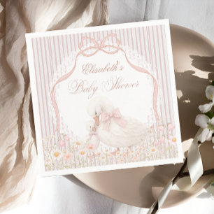 Alberne Gans Spitze Wildblume Rosa Babyparty Serviette
