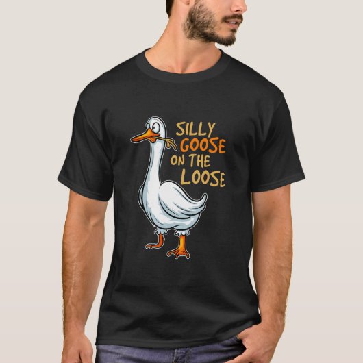 Alberne Gans von Bird Animal Hunter Enck auf Loose T-Shirt (Vorderseite)