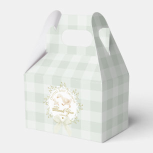 Alberne Gans Whimsical Salbei Gingham Babyparty Geschenkschachtel