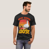 Alberne Gänse auf den losen sonnigen Puns Retro Gä T-Shirt (Vorne ganz)