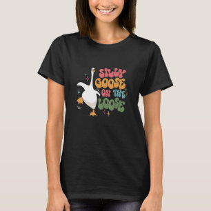Alberne Gänse auf der Loose Retro Groovy alberne G T-Shirt