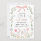 Alberne Gänse bearbeitbar Erstes Jahr Einladung (Vorderseite)