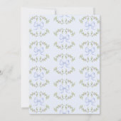 Alberne Gänse Blue Floral Bow Babydusche Einladung (Rückseite)