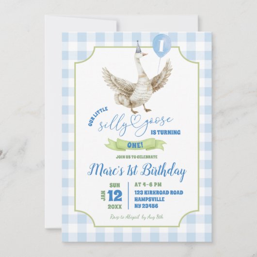 Alberne Gänse Erstgeburt Einladung (Vorderseite)
