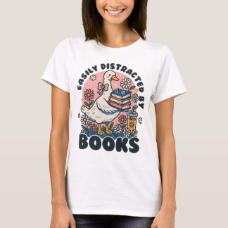 Alberne Gänse leicht von Büchern abgelenkt T-Shirt