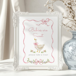 Alberne Gänse Rosa Bogen Babys sind süß Poster