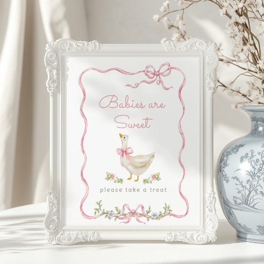 Alberne Gänse Rosa Bogen Babys sind süß Poster