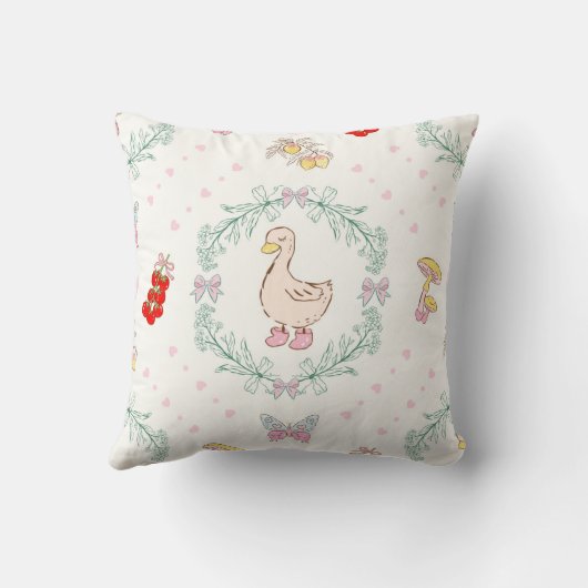 Alberne Gänse Thema Niedlich Gänse Rosa Custom Kissen (Rückseite)