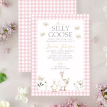 Alberne Gänse Whimsical Pink Bow Baby Dusche