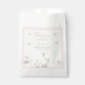 Alberne Gänse Whimsical Pink Bow Baby Dusche Geschenktütchen (Vorderseite)
