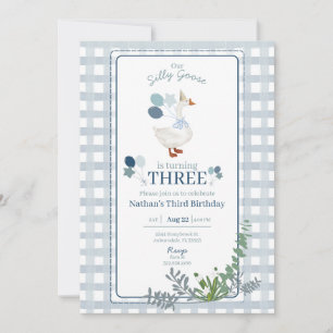 Alberne Gänse zum Geburtstag jedes Alters Blaue Ei Einladung