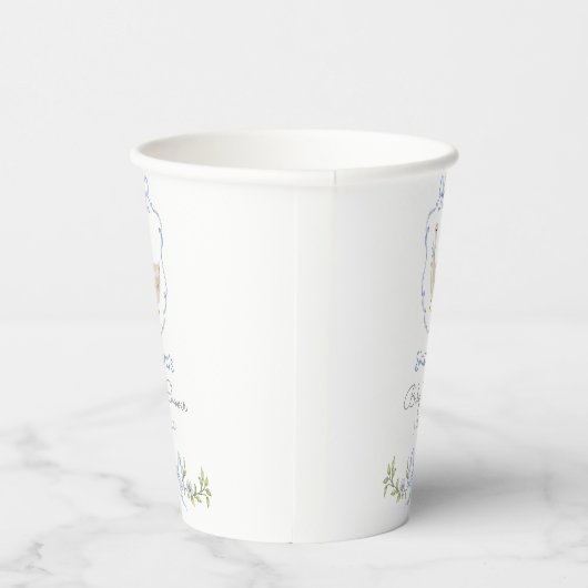 Alberne Gänseblauer Bogen Babydusche Pappbecher (Rechts)