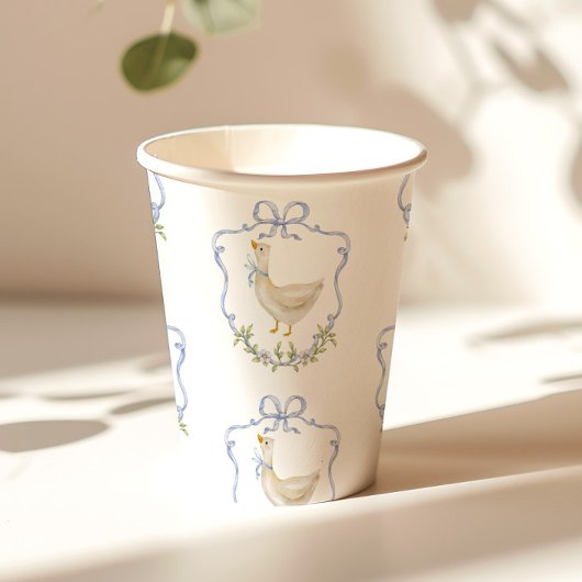 Alberne Gänseblume Wappen Vintage Babydusche Pappbecher