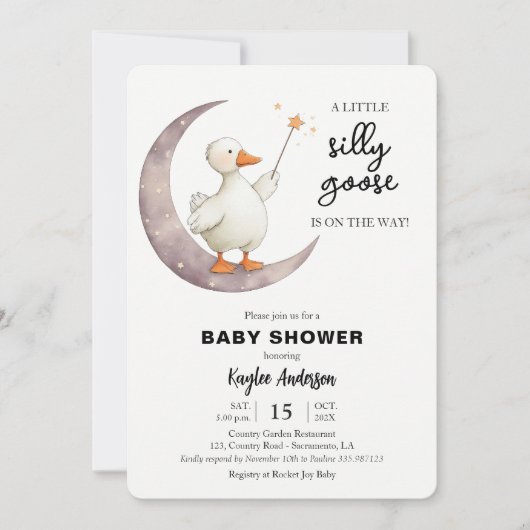 Alberne Gänsedusche Einladung (Vorderseite)