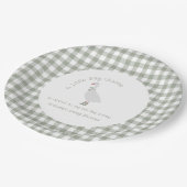 Alberne Gänsedusche mit grüner Preppy Pappteller (Schrägansicht)