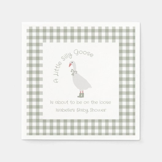 Alberne Gänsedusche mit grüner Preppy Serviette (Vorderseite)