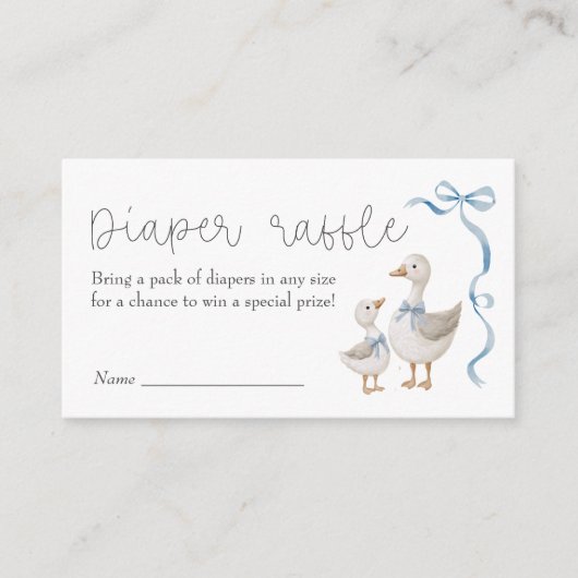 Alberne Gänsedusche Windelwanne Begleitkarte (Vorderseite)