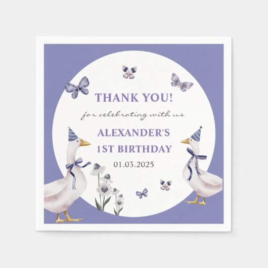 Alberne GänseGeburtstagspartei Serviette (Vorderseite)