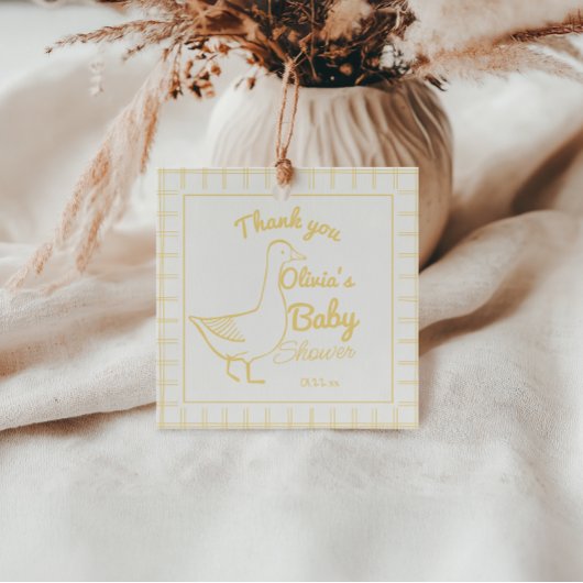 Alberne Gänsehandschuh, neutrale, lustige Babydusc Geschenkanhänger