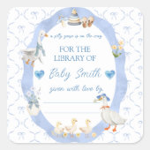 Alberne Gänsehube Kinderdusche Buchungsplatte Quadratischer Aufkleber (Vorderseite)