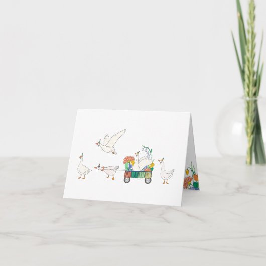 Alberne Gänseparade Dankeskarte (Vorderseite)