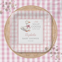 Alberne Gänsepink Gingham Baby Dusche