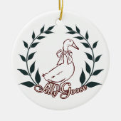 Alberne Gänseverzierung Keramik Ornament (Vorne)