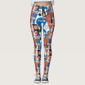 Alberne Gesichter Inspiriert von Picasso Retro Mod Leggings (Vorderseite)
