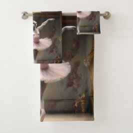 Alberne Gibbon Ballerina, die eine Pirouette macht Badhandtuch Set