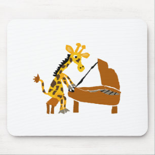 Alberne Giraffe, die das Klavier spielt Mousepad