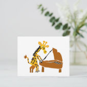 Alberne Giraffe Klavierspielen Postkarte (Stehend Vorderseite)