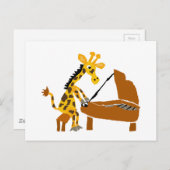 Alberne Giraffe Klavierspielen Postkarte (Vorne/Hinten)