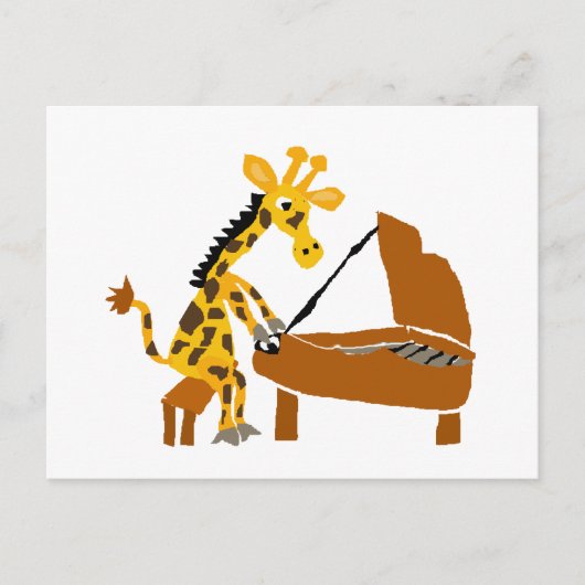 Alberne Giraffe Klavierspielen Postkarte (Vorderseite)